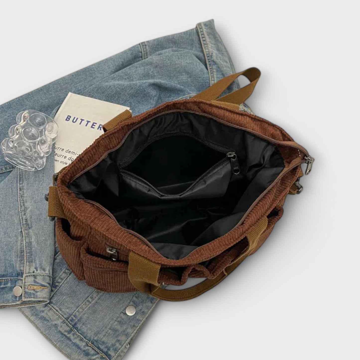Aurellia Shoulder Bag - Lightweight, Water-Resistant Rope Material, Spacious Zippered Compartment, Ideal for Work or Travel