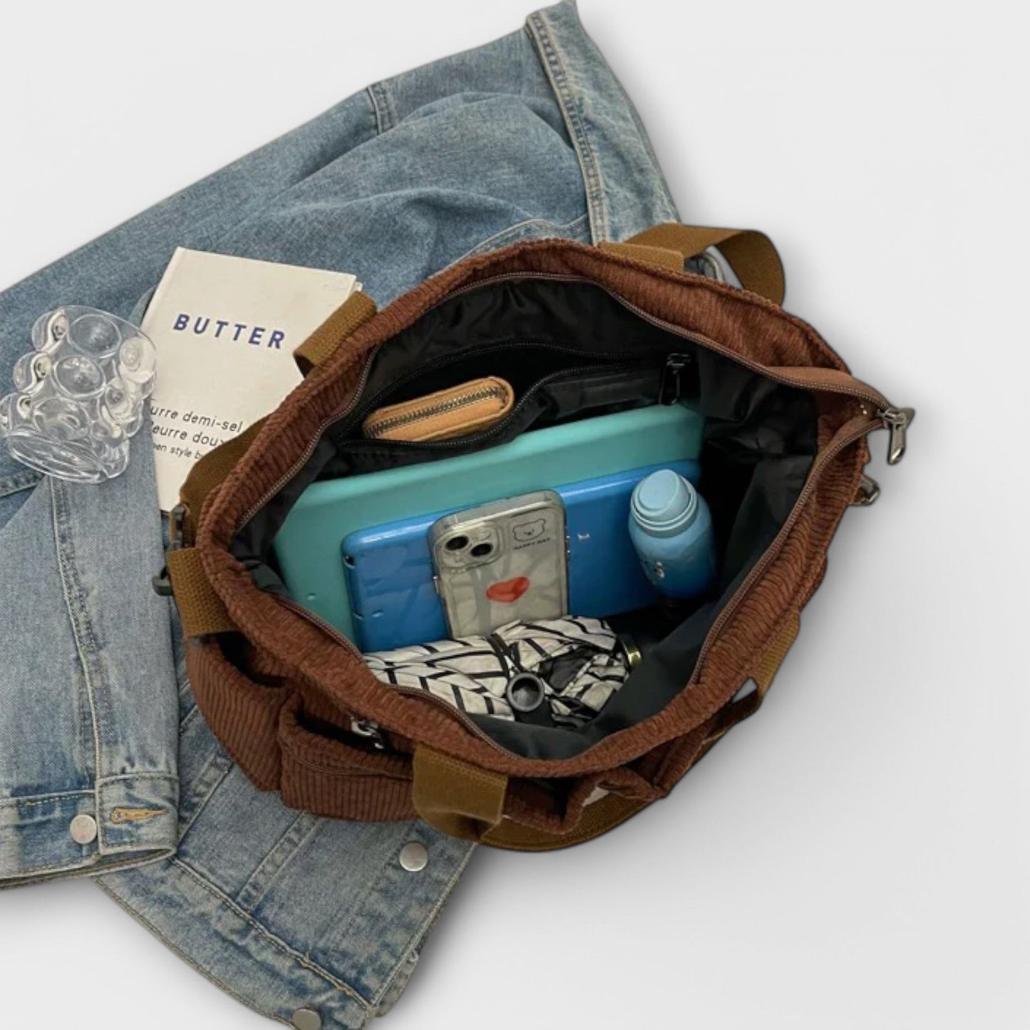 Aurellia Shoulder Bag - Lightweight, Water-Resistant Rope Material, Spacious Zippered Compartment, Ideal for Work or Travel