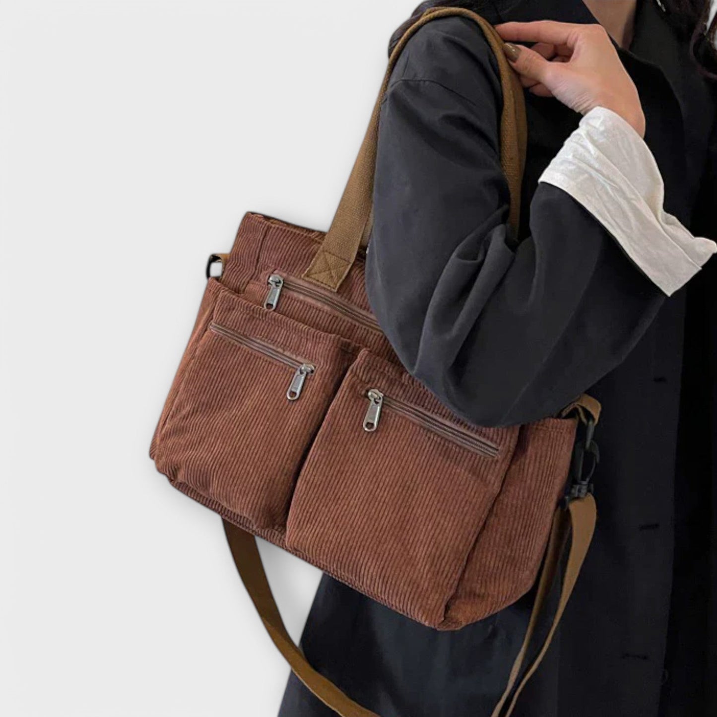 Aurellia Shoulder Bag - Lightweight, Water-Resistant Rope Material, Spacious Zippered Compartment, Ideal for Work or Travel