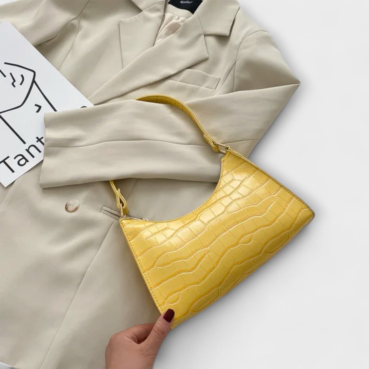 Aurellia. - Spacious and Elegant Glossy Leather Bag for Everyday Use