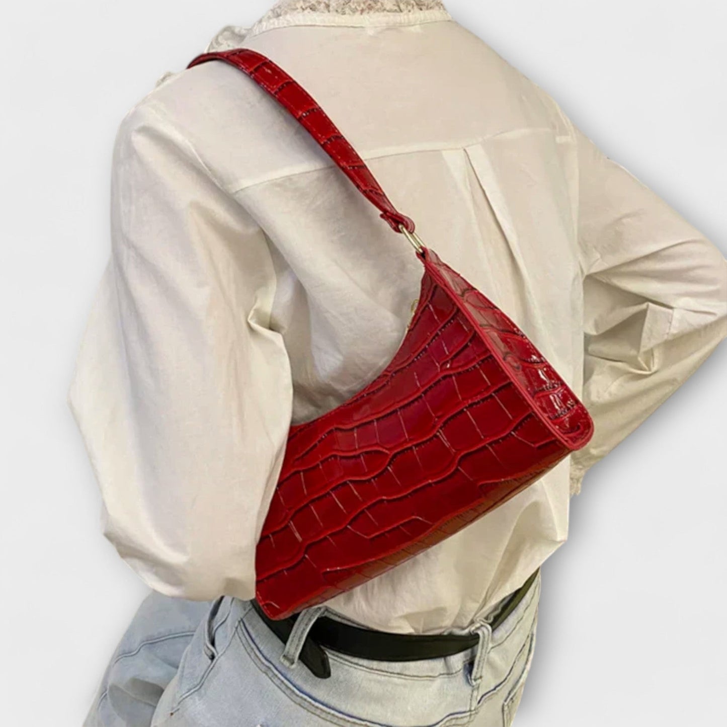 Aurellia. - Spacious and Elegant Glossy Leather Bag for Everyday Use