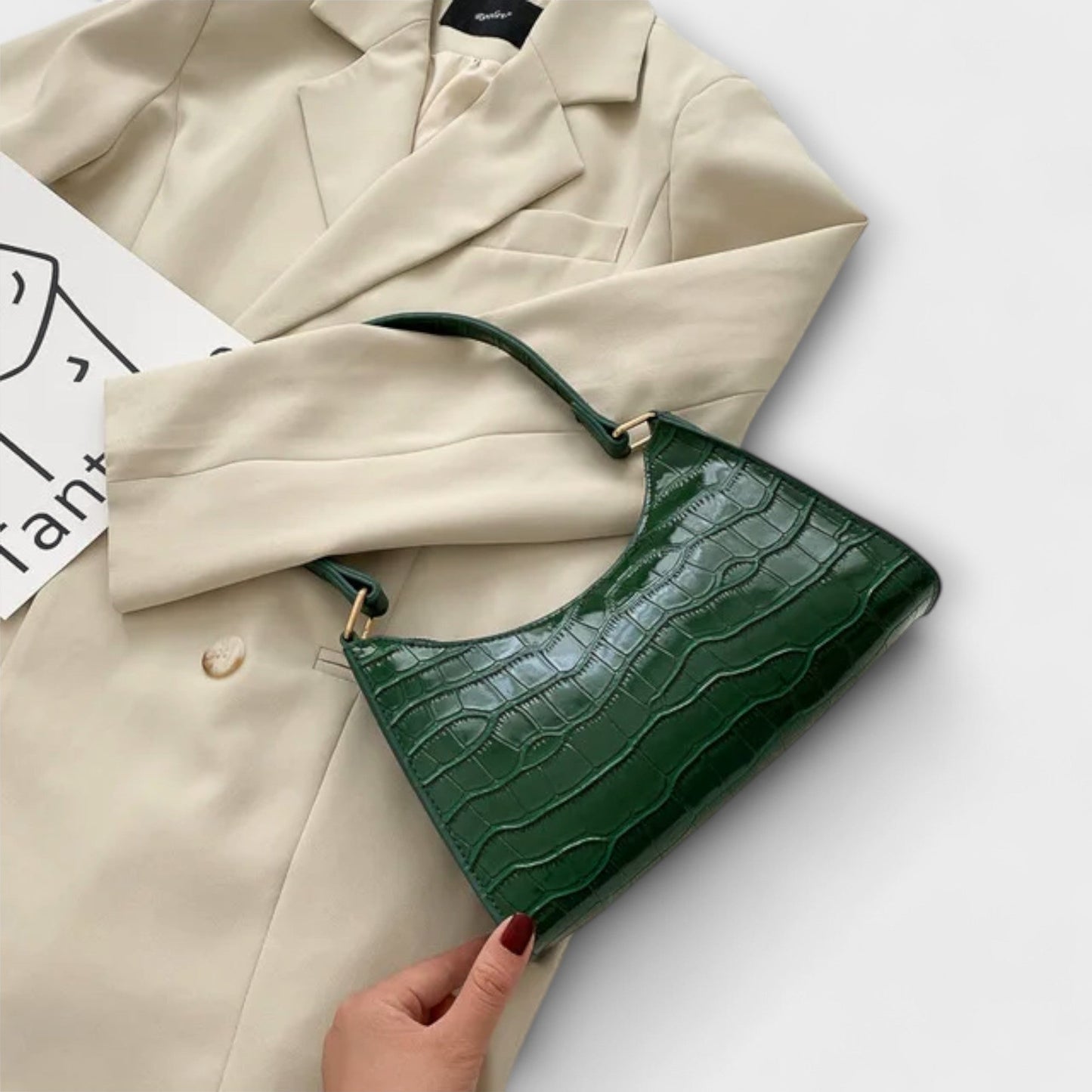 Aurellia. - Spacious and Elegant Glossy Leather Bag for Everyday Use