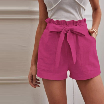 【Cotton and Linen】Casual Monochrome Shorts