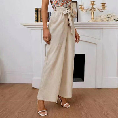Wide Leg Trousers in Solid Colour