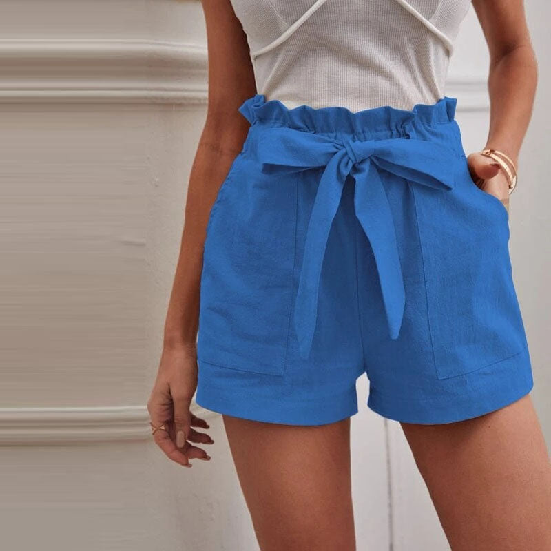 【Cotton and Linen】Casual Monochrome Shorts