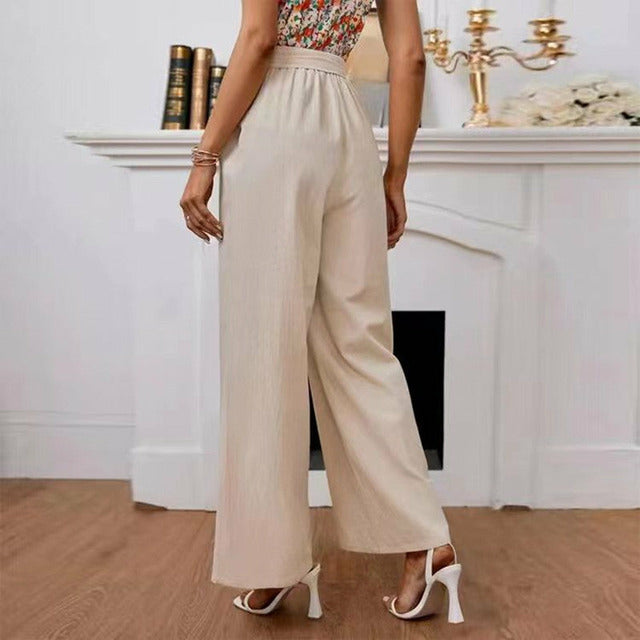 Wide Leg Trousers in Solid Colour