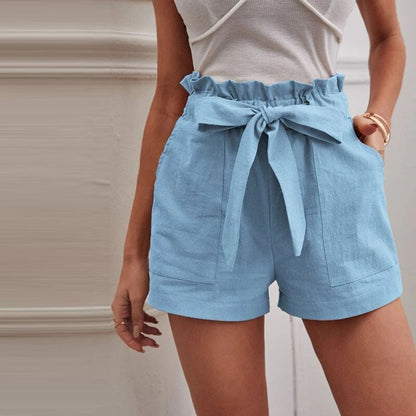 【Cotton and Linen】Casual Monochrome Shorts