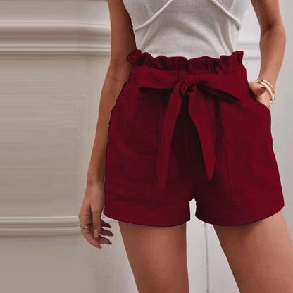 【Cotton and Linen】Casual Monochrome Shorts