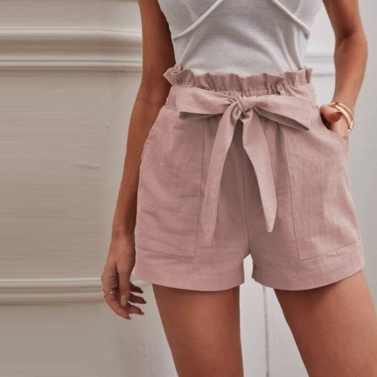 【Cotton and Linen】Casual Monochrome Shorts
