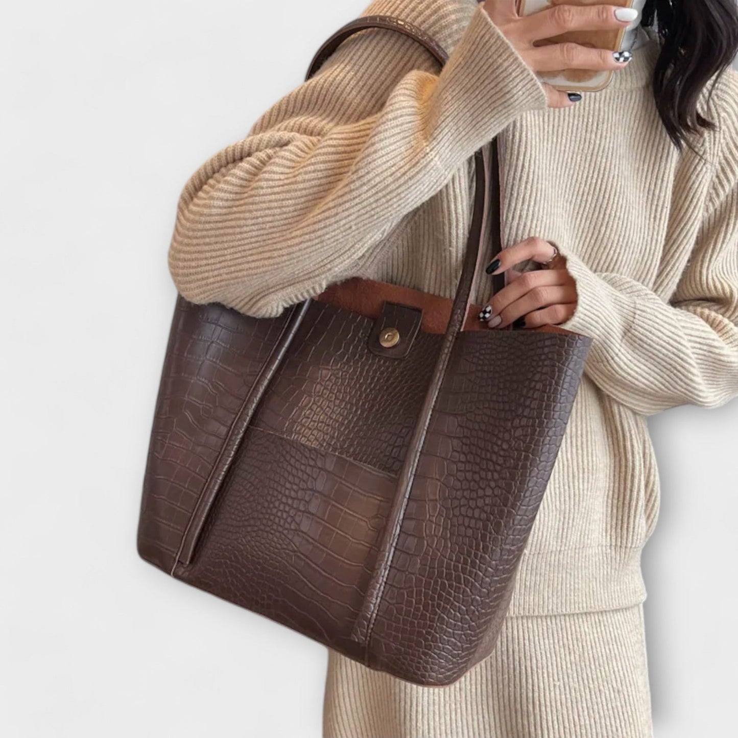 RL Vintage Shoulder Bag in Faux Leather - Elegant and Functional for Everyday Use