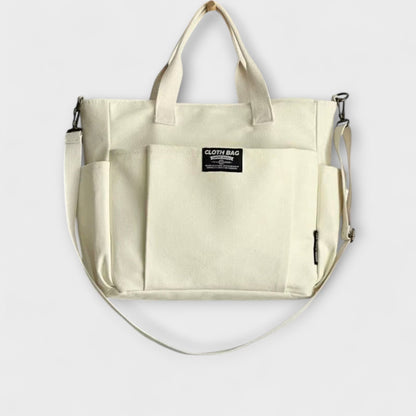 Canvas Shoulder Bag with Adjustable Strap - Spacious and Durable for Work or School