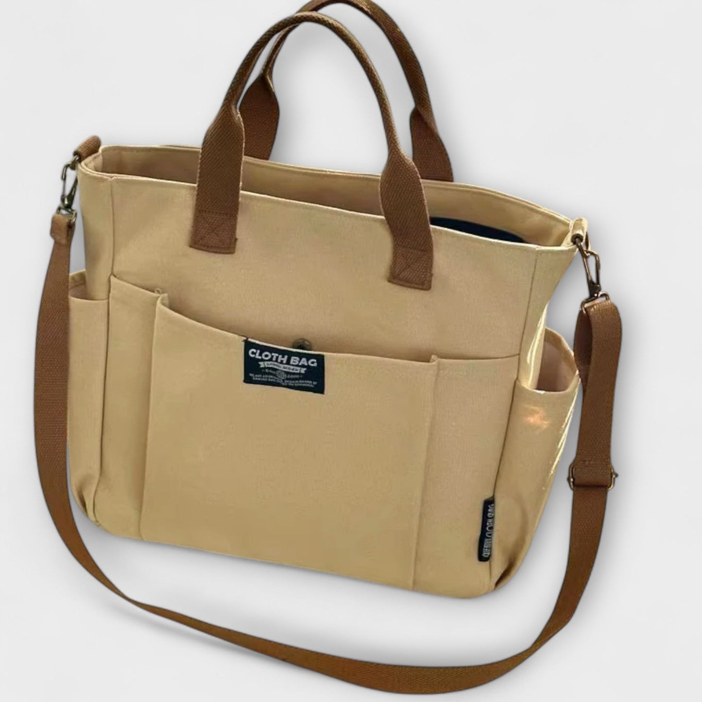 Canvas Shoulder Bag with Adjustable Strap - Spacious and Durable for Work or School