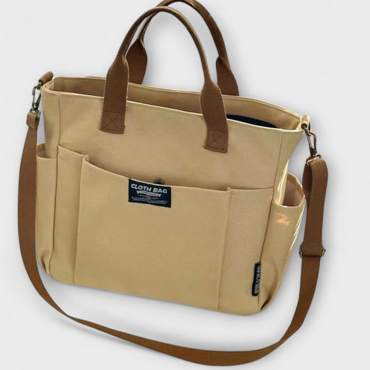 Canvas Shoulder Bag with Adjustable Strap - Spacious and Durable for Work or School