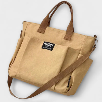 Canvas Shoulder Bag with Adjustable Strap - Spacious and Durable for Work or School