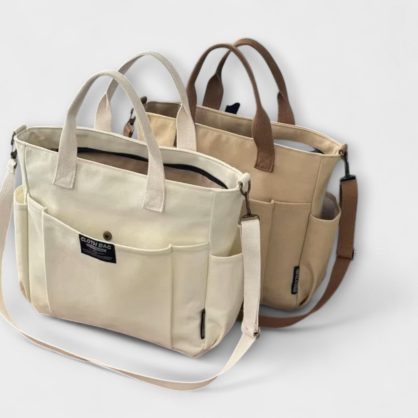 Canvas Shoulder Bag with Adjustable Strap - Spacious and Durable for Work or School