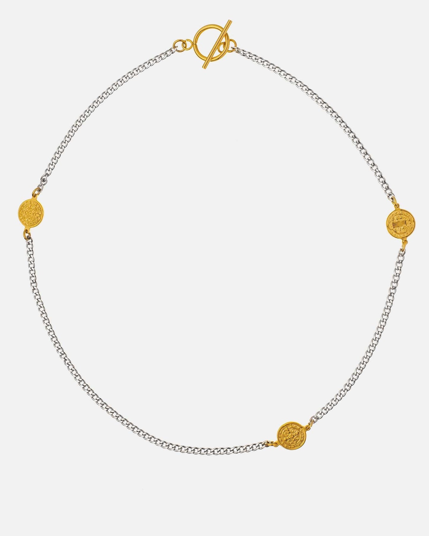 St. Benedict's Two Tone Necklace