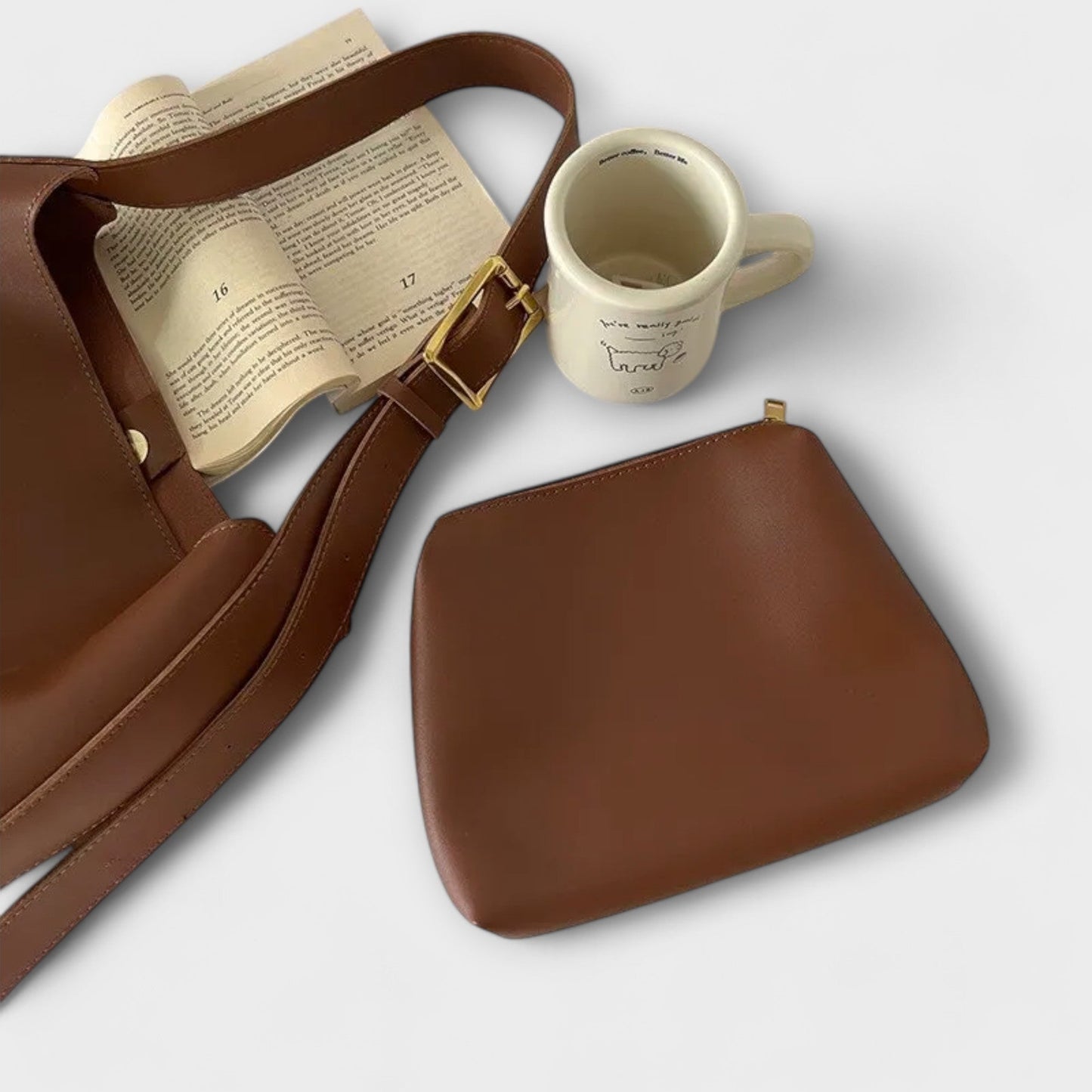 Aurellia - Elegant PU leather crossbody bag with versatile design and practical space for work and leisure