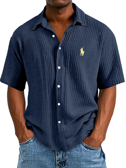 Casual Summer Shirt, Loose and Comfortable Short Sleeve for Men