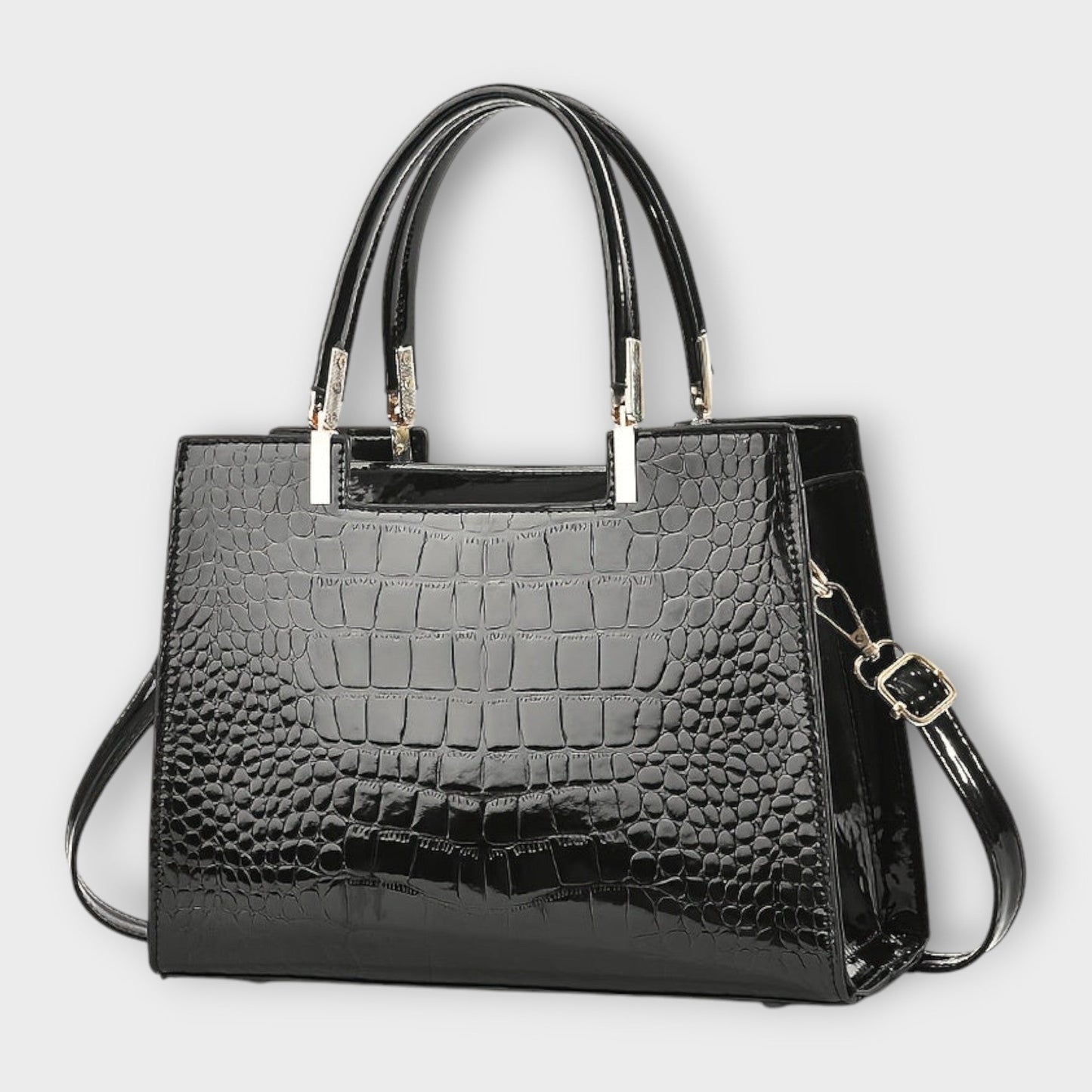 Aurellia - Glossy PU Handbag with Crocodile Pattern, Elegant and Spacious Design for Every Occasion