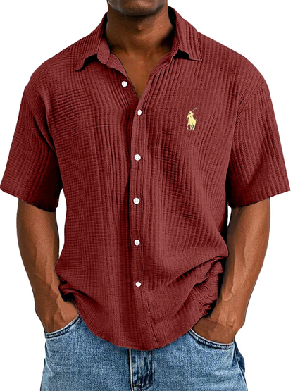 Casual Summer Shirt, Loose and Comfortable Short Sleeve for Men