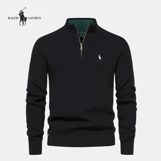 Rl - Knit Pullover with Half Zip
