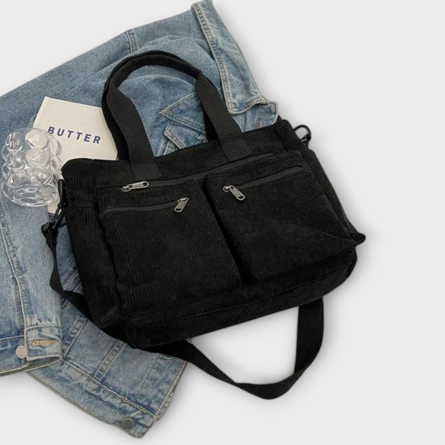 Aurellia Shoulder Bag - Lightweight, Water-Resistant Rope Material, Spacious Zippered Compartment, Ideal for Work or Travel