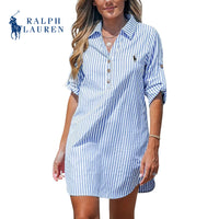 RL - Vestito Camicia Striato da Donna