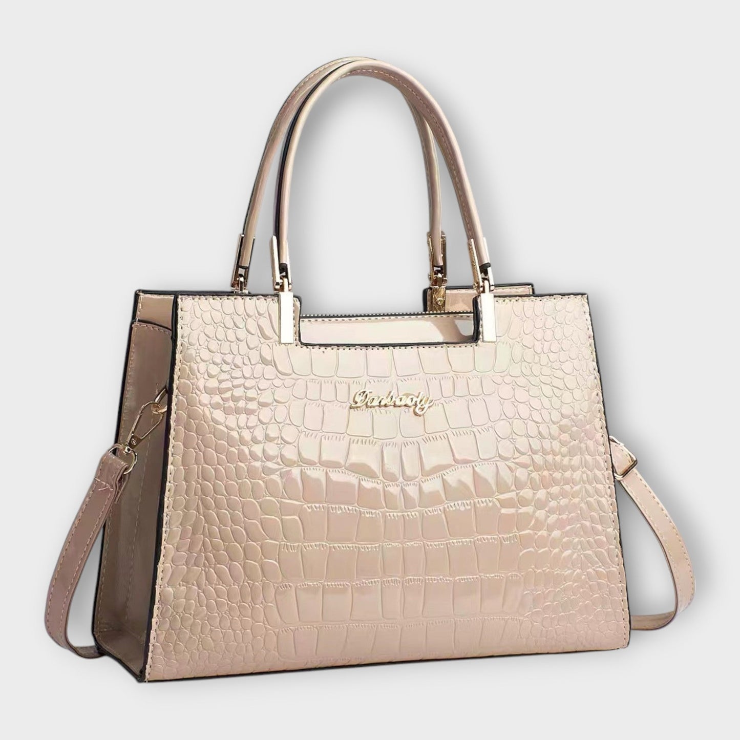 Aurellia - Glossy PU Handbag with Crocodile Pattern, Elegant and Spacious Design for Every Occasion