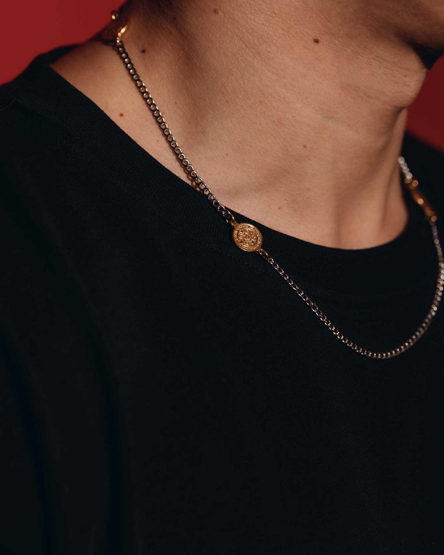 St. Benedict's Two Tone Necklace