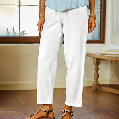 【Cotton and Linen】Casual Plain Trousers