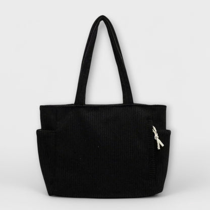Aurellia Shoulder Bag - Spacious Cord Design with Pockets, 39x15x28 cm, Available in Multiple Colours