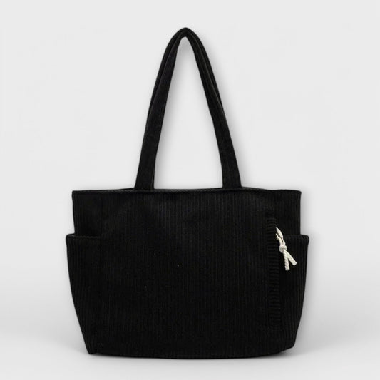 Aurellia Shoulder Bag - Spacious Cord Design with Pockets, 39x15x28 cm, Available in Multiple Colours