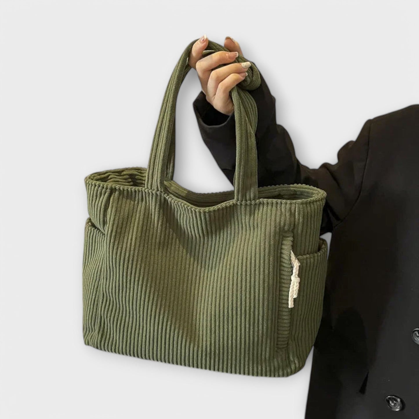 Aurellia Shoulder Bag - Spacious Cord Design with Pockets, 39x15x28 cm, Available in Multiple Colours