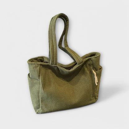 Aurellia Shoulder Bag - Spacious Cord Design with Pockets, 39x15x28 cm, Available in Multiple Colours