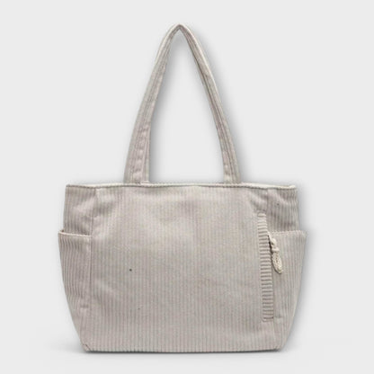 Aurellia Shoulder Bag - Spacious Cord Design with Pockets, 39x15x28 cm, Available in Multiple Colours