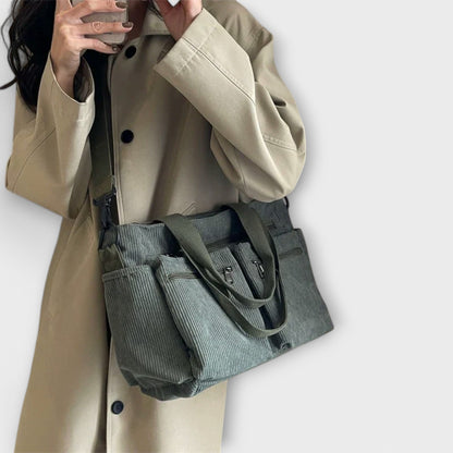 Aurellia Shoulder Bag - Lightweight, Water-Resistant Rope Material, Spacious Zippered Compartment, Ideal for Work or Travel