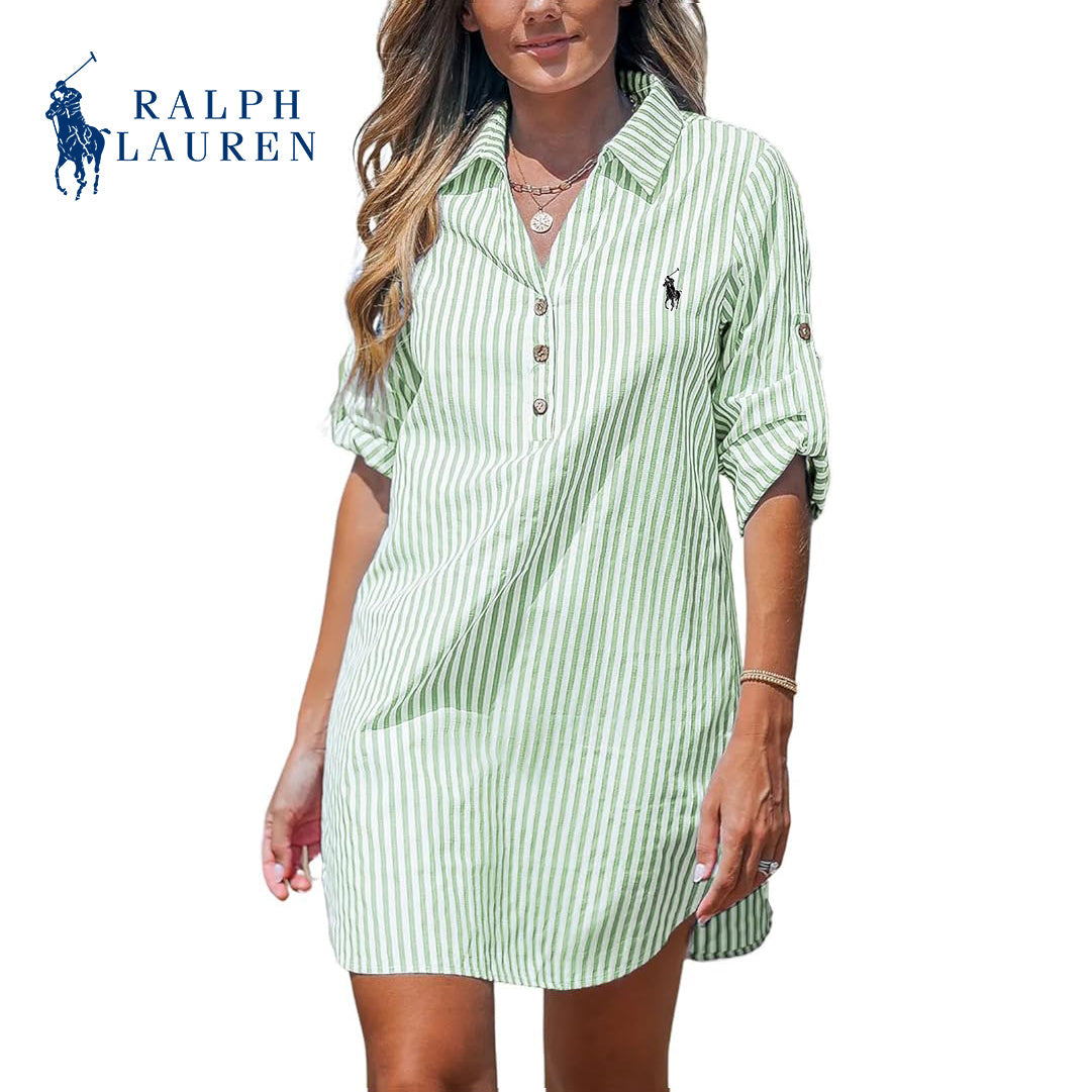 RL - Women's Striped Shirt Dress