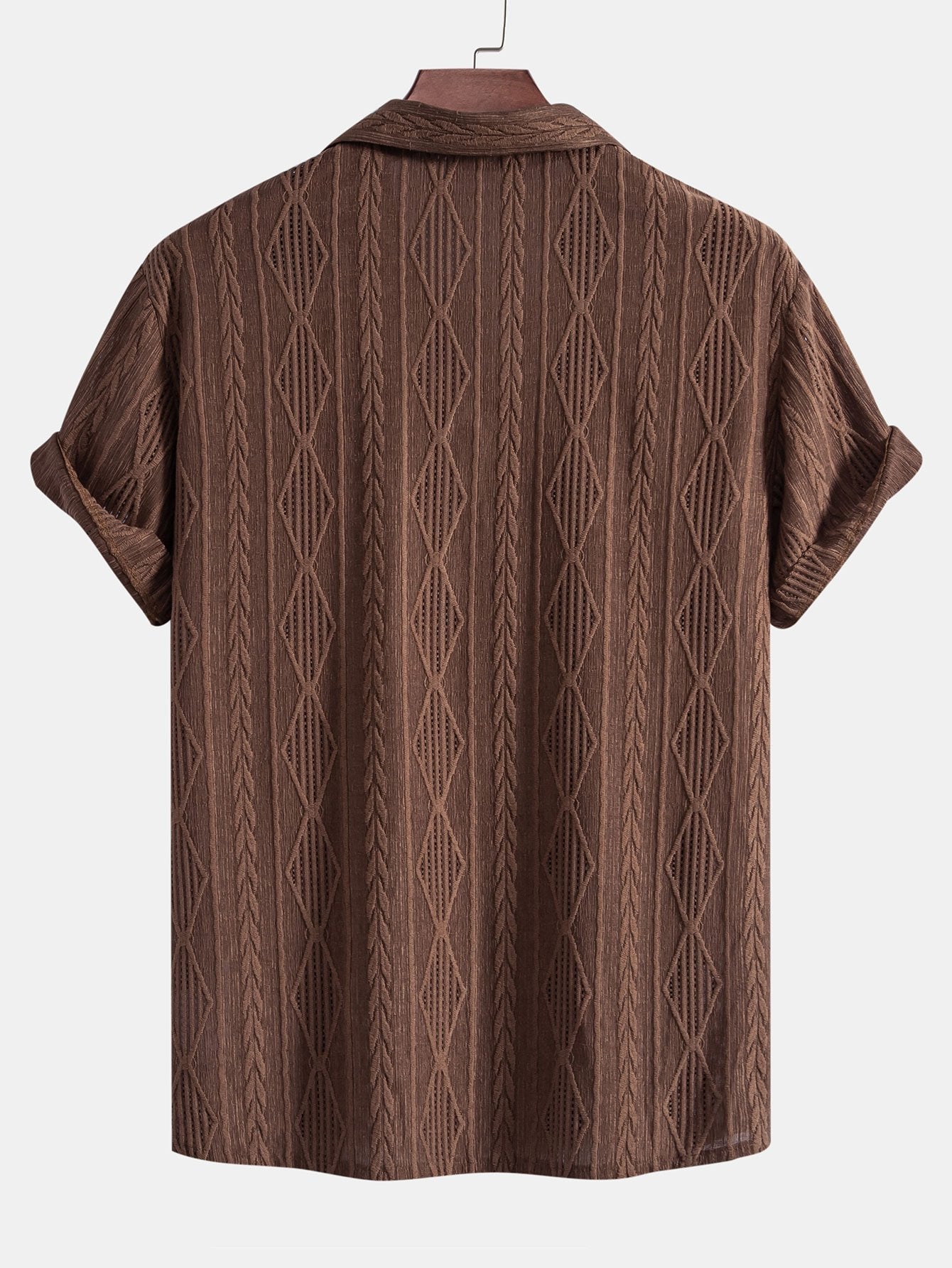 Cuban Geometric Jacquard Shirt & Straight Leg Linen Trousers