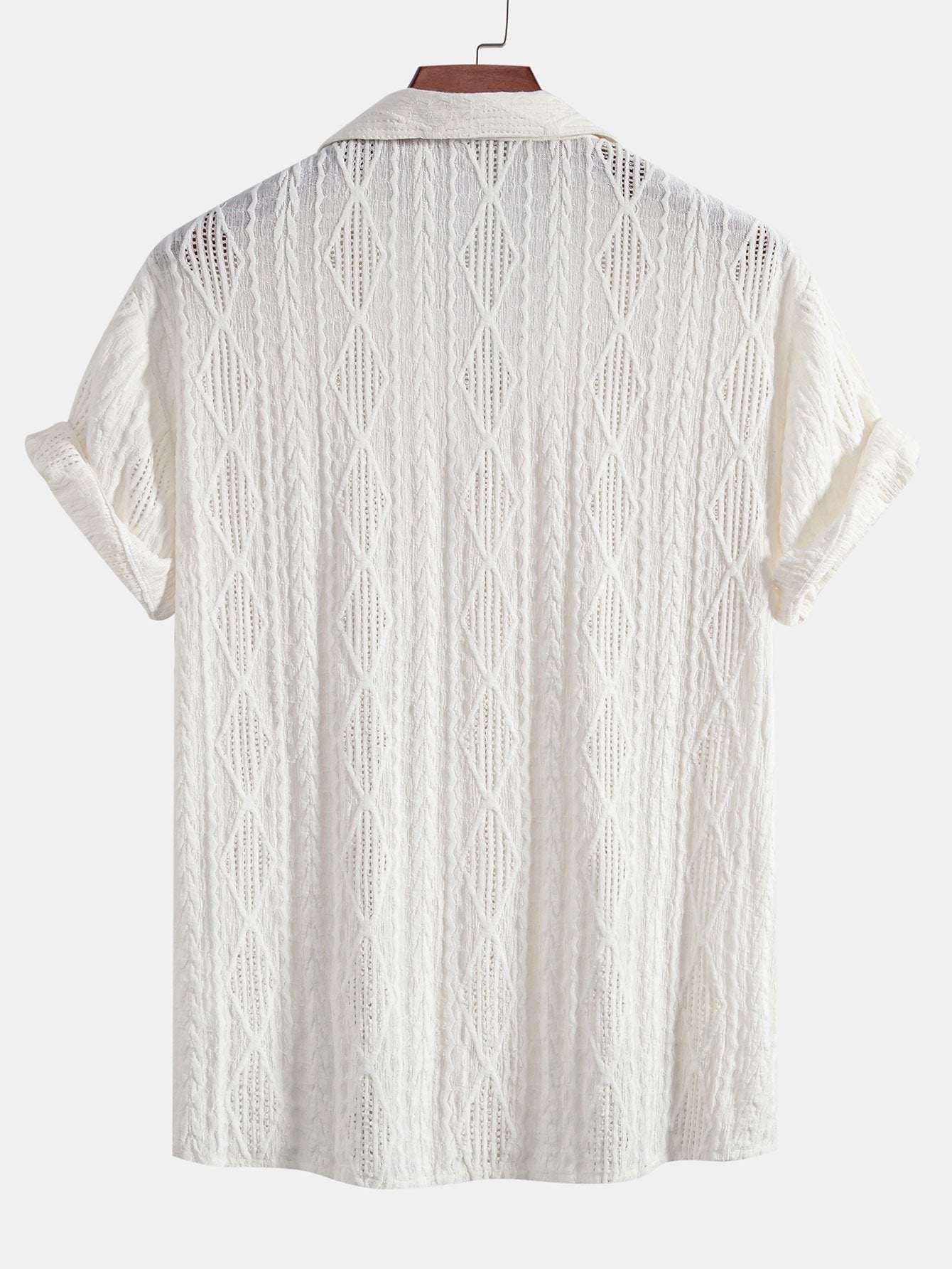 Cuban Geometric Jacquard Shirt & Straight Leg Linen Trousers