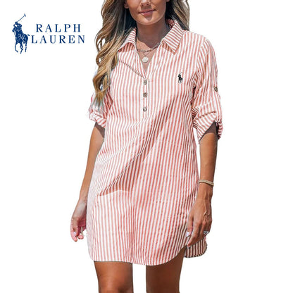 RL - Women's Striped Shirt Dress