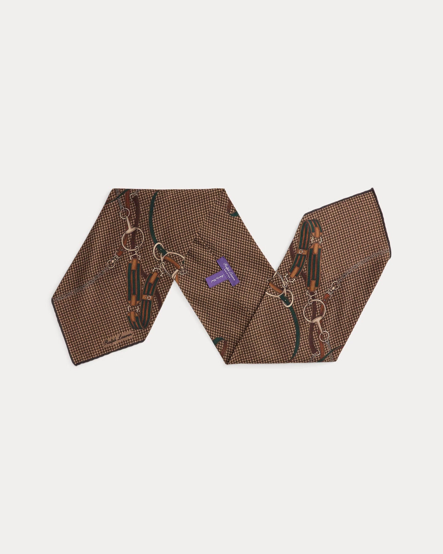 Equestrian scarf in cashmere and silk
