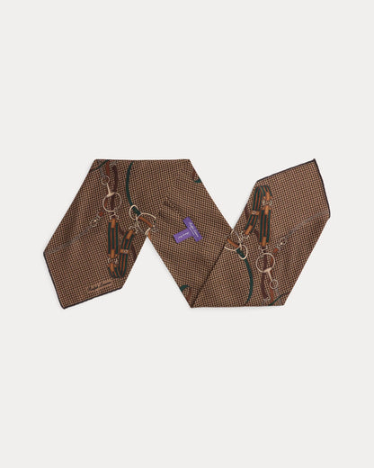 Equestrian scarf in cashmere and silk
