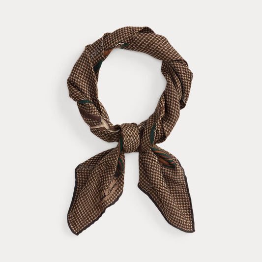 Equestrian scarf in cashmere and silk