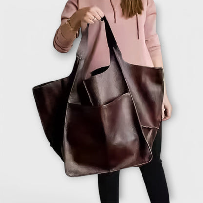 Aurellia Oversized Weekender Bag, PU Leather, Versatile Travel Tote