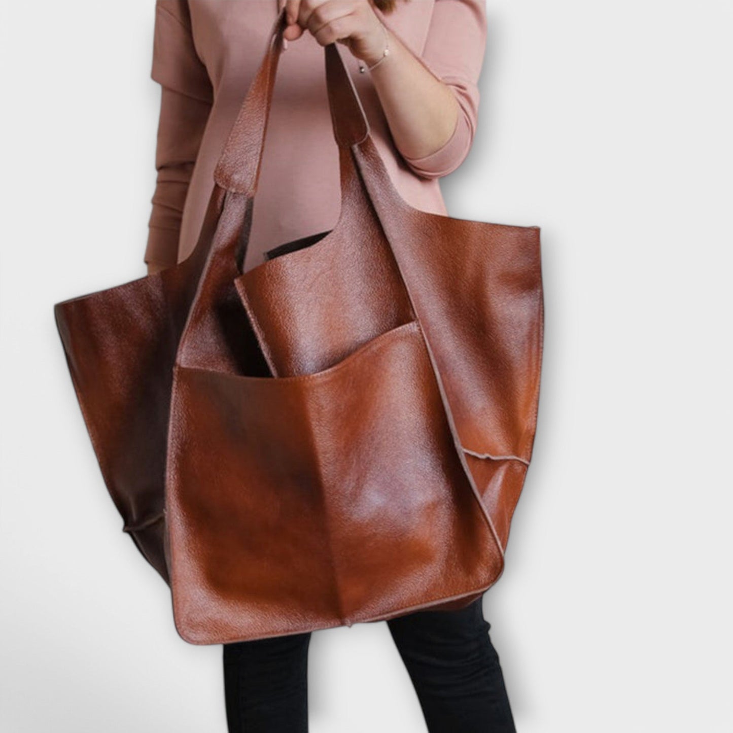 Aurellia Oversized Weekender Bag, PU Leather, Versatile Travel Tote